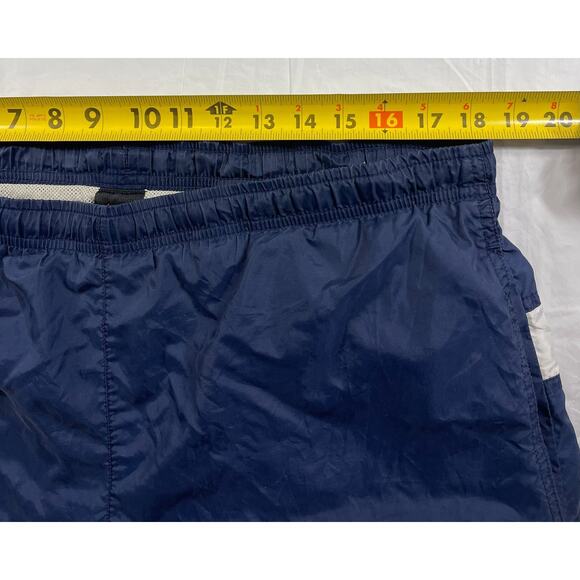 Vintage 90's Nike Stitched Logo Lined Swim Trunks Shorts Men's Large Blue Mesh - Picture 3 of 10